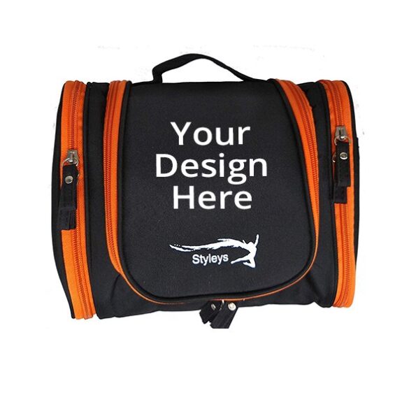 Buy Black Orange Unisex Duffle Side Travel Bag | Custom Trendy Waterproof Leather | Toiletry/ Hanging/ Luggage Tote Bag