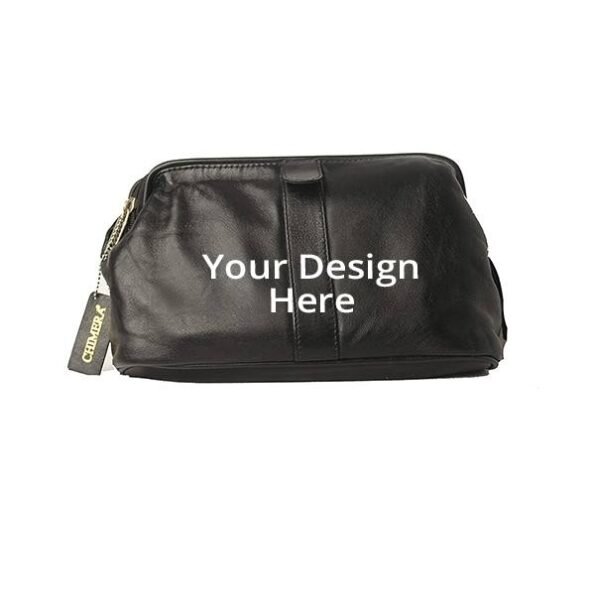 Buy Black Soft Leather Promotional Travel Bag | Custom Trendy Waterproof Leather | Toiletry/ Hanging/ Luggage Tote Bag