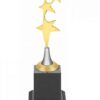 3 Metal Star Wooden Base Gold Trophies Cup