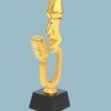 Crystal Resin Mike Wood Base Gold Trophies