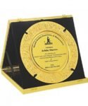 Buy Metal Plate Memento Wooden Base Gold Cup | Customized Own Engraved Design | Best Award For Competition Tournaments