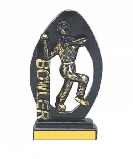 Best Bowler Wooden Base Gold Trophies Cup