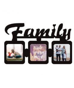 3 College Family Text Photo Wooden Frame