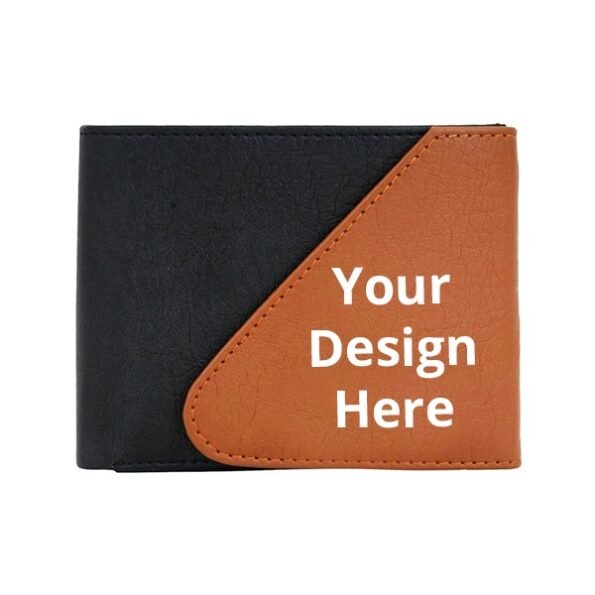 Buy Brown Black Custom Artificial Charm Wallet | Own Name Photo D RFID | Genuine Leather Wallet For Men