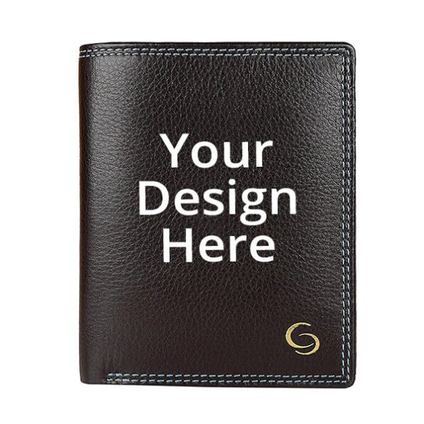 Buy Brown Custom Artificial Trendy Charm Wallet | Own Name Photo D RFID | Genuine Leather Wallet For Men