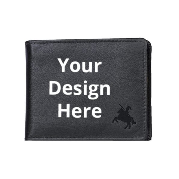 Buy Black Custom Artificial Horse Charm Wallet | Own Name Photo D RFID | Genuine Leather Wallet For Men