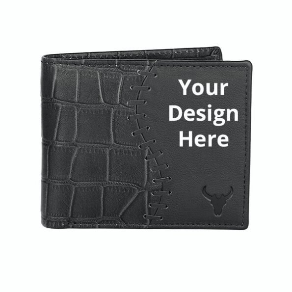 Buy Pattern Custom Artificial Bull Charm Wallet | Own Name Photo D RFID | Genuine Leather Wallet For Men