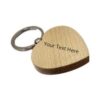 Heart Shape 2 Side Wooden Print Keychain