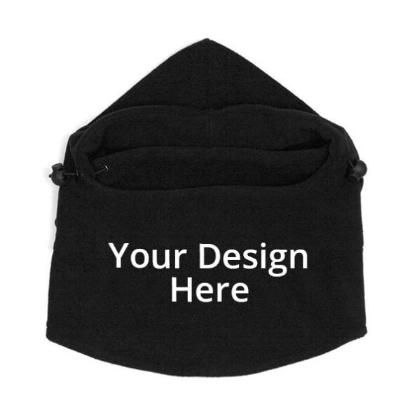 Buy Custom Black Full Cover Winter Cap | Printed And Embroidery Design | Adjustable Cotton For Unisex