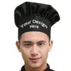 Solid Fabric Black Custom Men 2 Cooking Hat