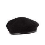 Buy Black French Woolen Beret Cap | Printed And Embroidery Design | Adjustable Fit For Unisex