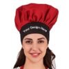 Solid Black Custom Free Size Women Chef Hat