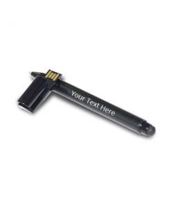 Custom Unibody Black Pen Metal Logo Printed USB Pen Drives