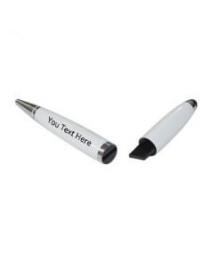 Custom White Pen Metal Logo USB Pen Drive