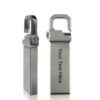 Custom Silver Hook Metal Logo Printed USB Pen Drives