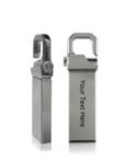 Custom Silver Hook Metal Logo Printed USB Pen Drives