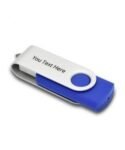Custom Blue Swivel Metal Logo Printed USB Pen Drive