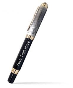 Buy Black Pattern Custom Metal Pen | Engraved Name A Design On Body | Gift For Writing Love Ones