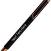 Engraved Name Black A Gold Custom Metal Pen