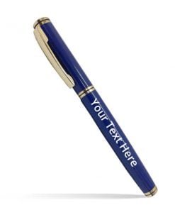 Engraved Design Royal Blue Custom Metal Pen