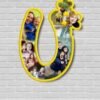 U Alphabet Letters Photo Wall Wooden Frame